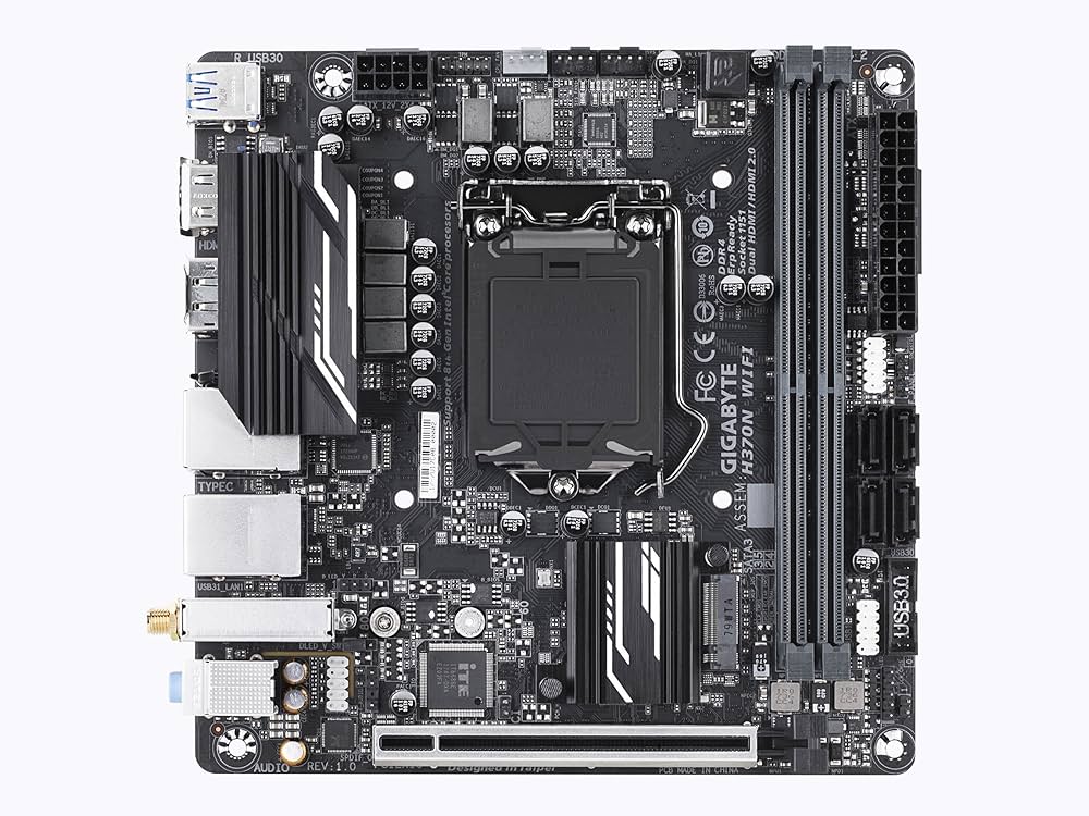 GIGABYTE H370N WIFI Mini-ITX マザーボード [Intel H370チップセット搭載] MB4345 z2zed1b 914wL4+FjwL._UF1000,1000_QL80_.jpg